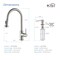 Kibi Casa Single Handle Pull Down Kitchen Sink Faucet with Soap Dispenser C-KKF2002BN-KSD100BN - alternate 8